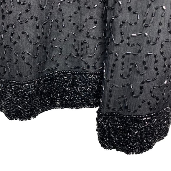 VINTAGE LAURENCE KAZAR Longline Beaded Evening Jacket - Picture 5 of 6